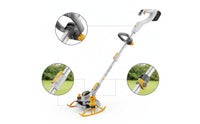 Electric Vegetation Trimmer with Wheels Battery Powered Grass Trimmer with Wheels Handheld Cordless Vegetation Wacker Ergonomic for Homeowners, Gardeners, Garden