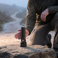 Search Flashlight Multi-Faceted Head Power-Replenishable Flashlight Built-in Display Power-Replenishable Focused Light Source for Emergency Lighting
