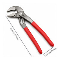 Sliding Adjustment Quick-Adjustable Plier Red Handles Angled Jaw Plier