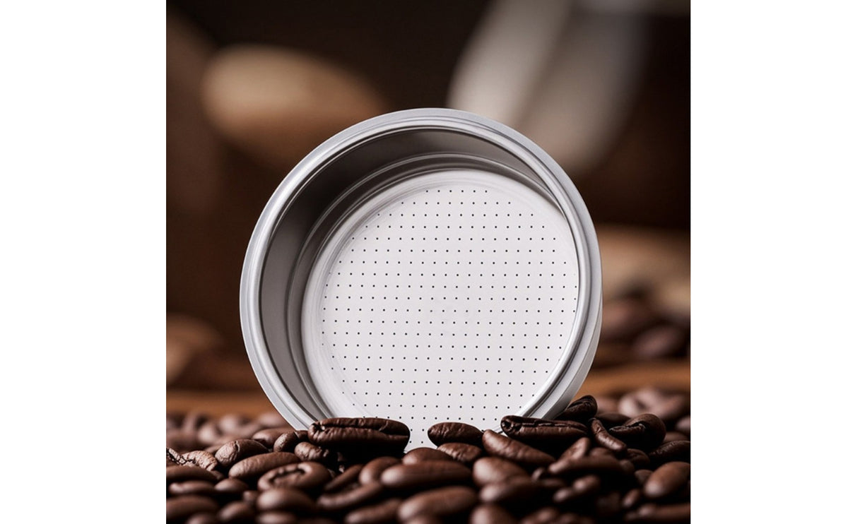 Double-Serving Pressurized Coffee Powder Bowl Portable 51 Mm Coffee Filter Basket Stainless Steel 51 Mm Filter Basket Reusable for Home Baristas, Espresso Lovers
