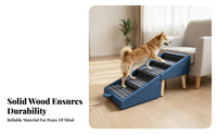 Upholstered Pet Stair Furniture Wooden Legpet Stair Legs Stairs Gentle Incline for Beside a Sofa
