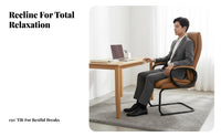 Reclining Function Cantilever Office Chair Sled Base Computer Seat Ergonomic High spine for managerials, Students, Adults, Conference Room, Working, Studying, Relaxing