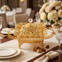 Fruit Bowl with Lid Openwork Hollow Carved Basket Multi-Use for Weddings
