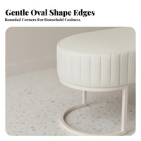 Light Luxury Design Upholstered Shoe Bench Creamy visual appeal Upholstered Storage Stool paded Seat Indoor Furniture Sturdy Frame for Apartment Dwellers, homeowners, Families, Entryway, Hallway, Living Room, Bedroom