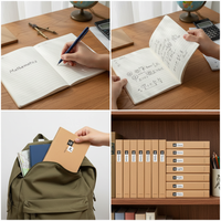 Kraft Paper Subject Notebooks for Students, 5-Pack