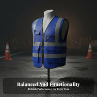 Reflective Vest Breathable Material Construction Worker Vest Lightweight for Road Workers, Security Personnel, Outdoor Work, Roadside, Warehouses