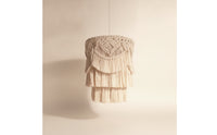 Handmade Boho Fringe Lampshade Handwoven Macrame Lampshade Indoor Woven Tassel Light Shade Cotton Rope for Bedroom