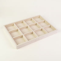 Flocked Jewelry Tray with 12 Compartments Open-Top Jewelry Organizer Tray Shallow Scratch-Resistant for Collectors
