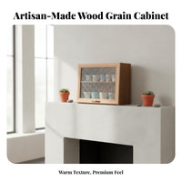 Countertop Display Case Sturdy Wood Wooden Display Cabinet Figurine Storage Box Multifunctional Design Vintage Design Curio