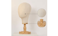 Tabletop Mannequin Head with Wooden Base Neutral Head Mannequin with Wooden Base Stable Hat Stand Long-Lasting for Milliners