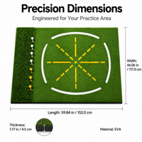 Sporting Driving Range Mat 1.17m x 1.52m, Chipping Practice Mat for Indoor & Outdoor Use, Non-Slip EVA Base Swing Practice Mat with Tee Holder