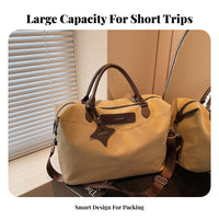 Large Capacity Duffel Bag Waterproof Hand Luggage Bag with Trolley Sleeve Airplane Friendly Oxford Cloth Travel Tote for Business Commuters