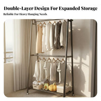 Sturdy & Long-Lasting Heavy Duty Clothing Rack Easy Assembly Freestanding Clothes Rack with Shelf Space-Saving 2-Tier Clothing Organizer Large Capacity for Homeowners, Boutique Owners, Bedroom, Dorm Room, Entryway, Basement
