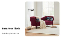 plush fabric Upholstery Armless Settee Light Luxury Design Asymmetrical spine Settee Nordic aesthetic Chaise Lounge sturdy wood Wood Frame for Apartment Dwellers, Homeowners, Interior Designers