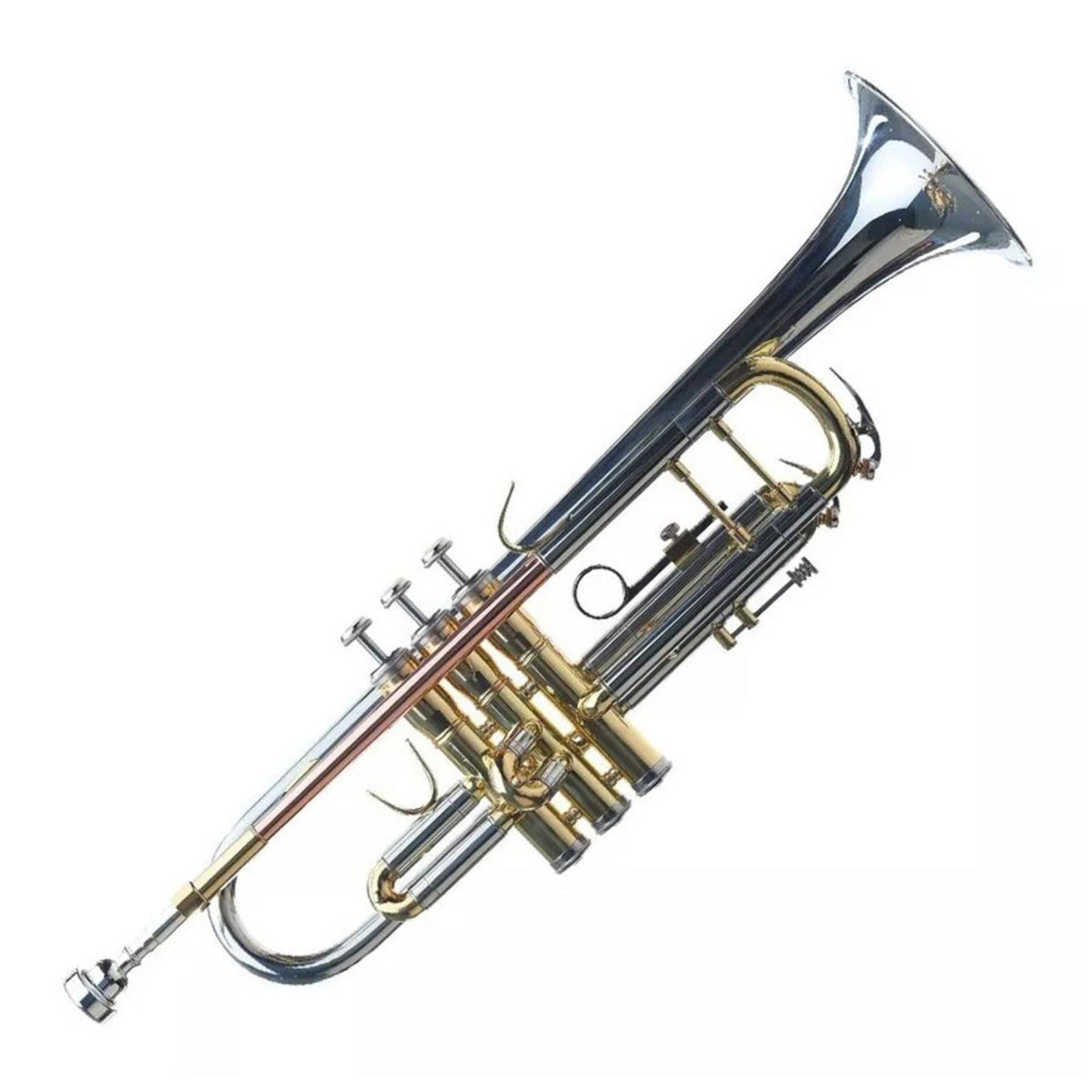 Trumpet Set Three-Voice Trumpet with Hard Case Tarnish-Resistant Brass Instrument for Performances