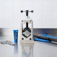 Aluminum Alloy Two-Wheeler Tube Cutting Clamp Stainless Steel Steerer Tube Clamp Textured Base Fork Steerer Cutter Cross Handle