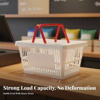 Shopping Basket Lightweight Supermarket Hand Basket Large Capacity Retail Equipment for Shoppers, Store Owners, Snack Shop, Dormitory, Kitchen