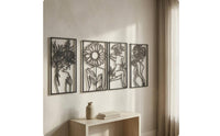 4 Pieces Abstract Female Line Simple to Hang to Hang Minimalist Metal Line Contemporary Design Style Abstract Female Wall Art