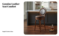Vintage Design rotating Counter Stool with Backrest Upholstered Seat Bar Chair Built-in Footrest Seating Furniture Ergonomic for Salon Owners, Restaurateurs, Homeowners, Kitchen Island, Restaurant, Bistro, Dining Room