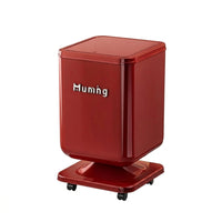 Wheeled Trash Can with Lid Modern Trash Can with Wheels Large Garbage Bin with Wheels Glossy for Bedroom