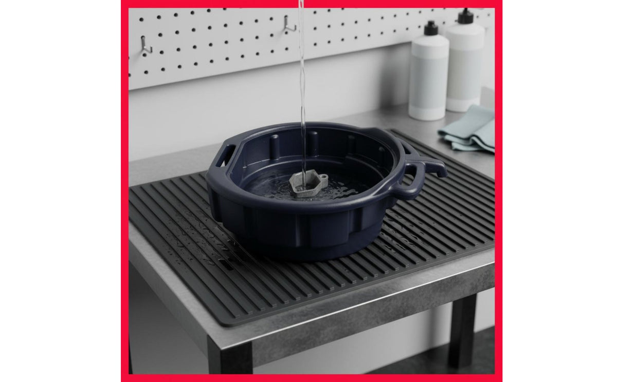 Oil Drain Pan Large Capacity Waste Oil Collection Basin Heavy-Duty Automotive Drip Tray for DIY Mechanics, Auto Repair Shop