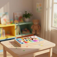 Wooden Piano Busy Board Motor Skills Kids Busy Board Toy Rounded Edges Educational Wall Toy for Home