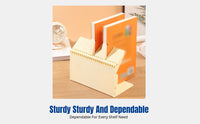 Desktop Bookend Organizer, Accordion Design, Fixed Book Holder for Study, Home, Office