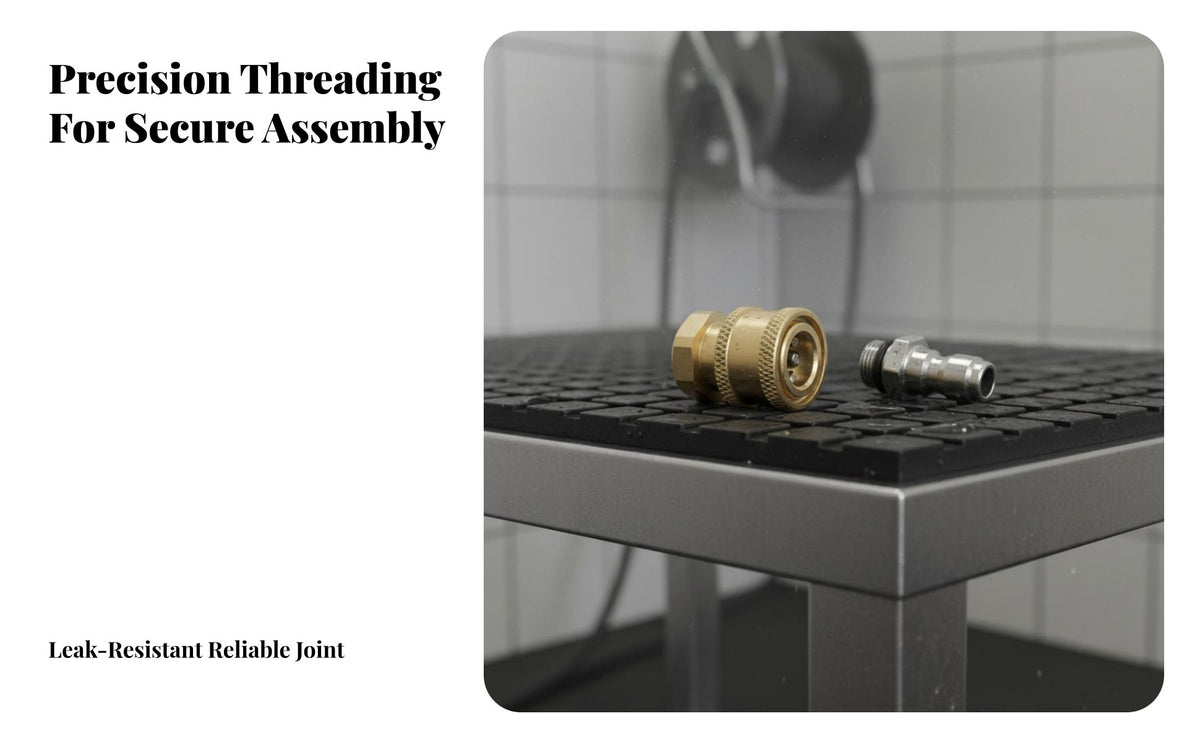 2 Pieces M14 Quick Disconnect Fitting Solid Metal Construction 1/4 Inch Quick Connect Plug High Pressure Hose Adapter