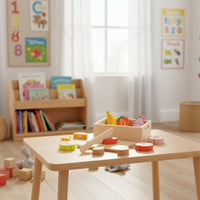 Educational Wooden Cutting Food Set Realistic Slicing Action Sliceable Play Food Develops Physical Skills Sliceable Fruit Vegetable Toy Long-Lasting Wood for Preschoolers, Kids, Toddlers, Kindergarten, Preschool