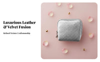 Portable Jewelry Pouch Soft Velvet Lining Mobile Jewelry Case Compact & Lightweight Bracelet Storage Case for Women, Mom, in Handbag, Gifting, Luggage