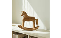 Wooden Rocking Horse Hand-Carved Rocking Horse Figurine Farmhouse for Shelf