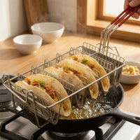 Stainless Steel Taco Fryer Basket Heavy Duty Taco Shell Basket for Kitchen