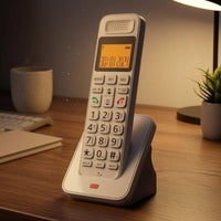 Large Buttons Digital Cordless Telephone Backlit Screen Cordless Home Phone Speaker Grille Charging Base Phone Internal Call for Older Adults, Seniors