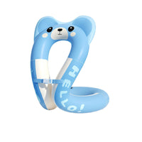 Double Air Chamber Sit-in Swim Float Body-Supporting Safety Swim Float Cartoon Print Creature Buoyant Device Hand Pump for Swimming