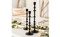 3 Pieces Resin Candlestick Stylish Taper Holder Set Classy Decor for Event Planners, Brides