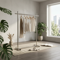 Heavy Duty Single Clothing Rack Stable Base Clothes Stand Minimalist Design Storage Furniture Space-Saving for Retail Stor Owners, Fashion Designers, Apartment Dwellers, Dressing Room, Walk-in Closet, Bedroom, Entryway