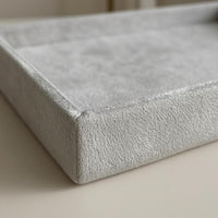 Velvet Jewelry Tray Textured Surface Rectangular Jewelry Tray Accessory Storage Gray Scratch Protection