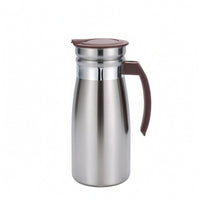 Heat and Cold Retention Stainless Steel Carafe Long-Lasting Water Jug with Lid Rust-Resistant Insulated Pitcher Easy to Clean for Hosts, Bar