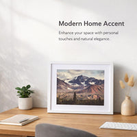 Solid Wood Picture Frame, European Classical Wood Grain Finish Photo Holder Desk Display, Wall Mounting