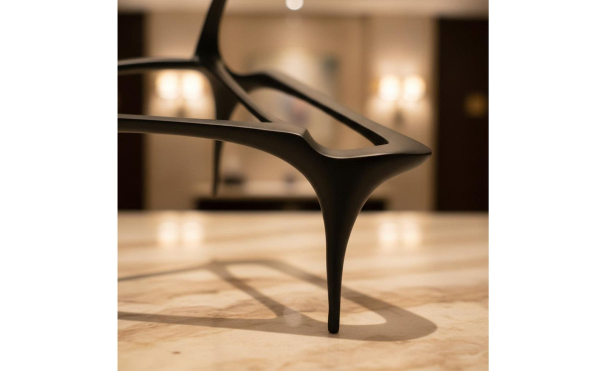 Metal Grand Piano Sculpture Simple Lines Minimalist Piano Figurine Copper Material for Desktop, Showroom