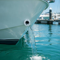 Drain Outlet with Check Valve Backflow Protection Marine Drain Fitting with Check Ball Easy to Install White