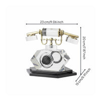 Telephone Figurine Desktop Display Phone Sculpture Decorative Piece Metal Handset Sculpture Ornament for Living Room