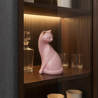 Coral Cat Figurine Matte Finish Home Decor Decoration Small House Decoration for Living Room