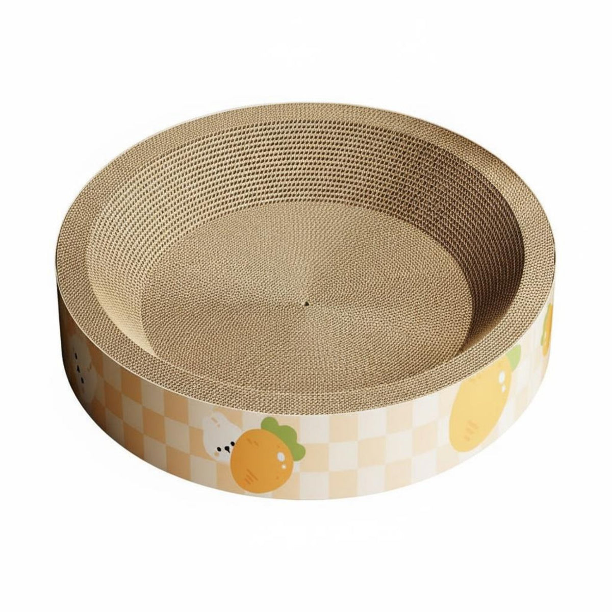 2 in 1 Design Oval Cat Scratcher Bowl Long-Lasting Oval Cat Scratcher Bed Furniture Saver Corrugated Scratch Pad Low-Mess