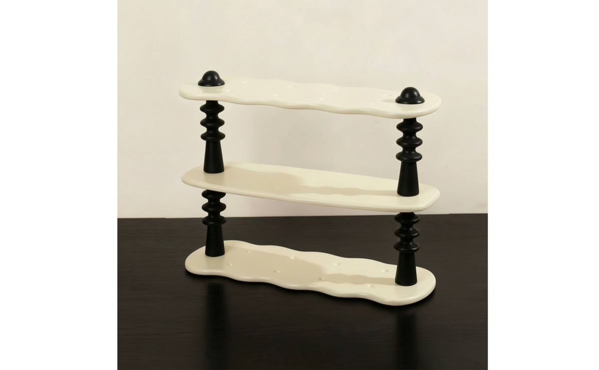 3 Tier Desktop Storage Rack Low Profile Desktop Rack with Trays Modern Furniture for Vanity