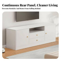Nordic Design Modern TV Cabinet Multi-Compartment Living Room Storage Console Raised Base Low Profile TV Unit Solid Wood Knobs for Apartment Dwellers, Homeowners, Interior Design Enthusiasts, Bedroom, Home