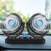 Adjustable Air Movement twinHead Car Fan Control Knob 360 Degree Rotatable Car Fan