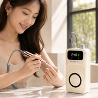 Cordless Portable Nail Drill with Light Stepless Speed Nail Drill Machine with Bits Low Heat Rechargeable Manicure Set Professional for Beginners, Travel