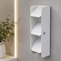 No Drill Toilet Paper Holder, Wall Mounted Toilet Roll Holder Rectangular, Painted Metal Anti Rust for Main Bathroom & Rental Properties