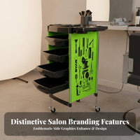 Rolling Wheels Hairdressing Tool Trolley Removable Drawers Salon Trolley Large Capacity Mobile Storage Single-Unit Multifunctional for Hairdressers, Hair Stylists, Beauty Professionals, Barbershop, Barber Shop, Spa, Home